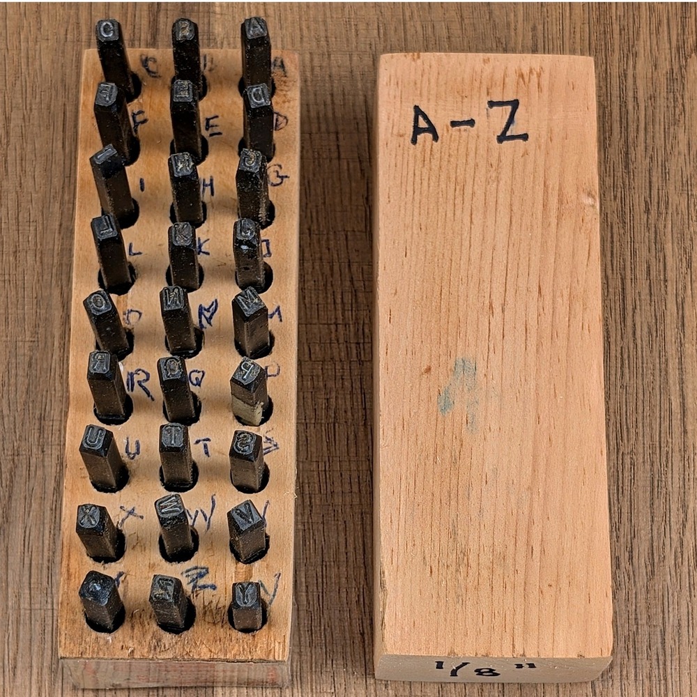 Matco Tools LS 18 Steel Stamp Set 1/8 Inch A-Z Alphabet Letters with Wood Case